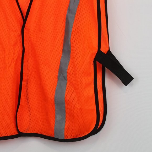 Body Guard Safety Gear OS Orange Mesh Gray Reflective Striped Vest - Picture 3 of 13
